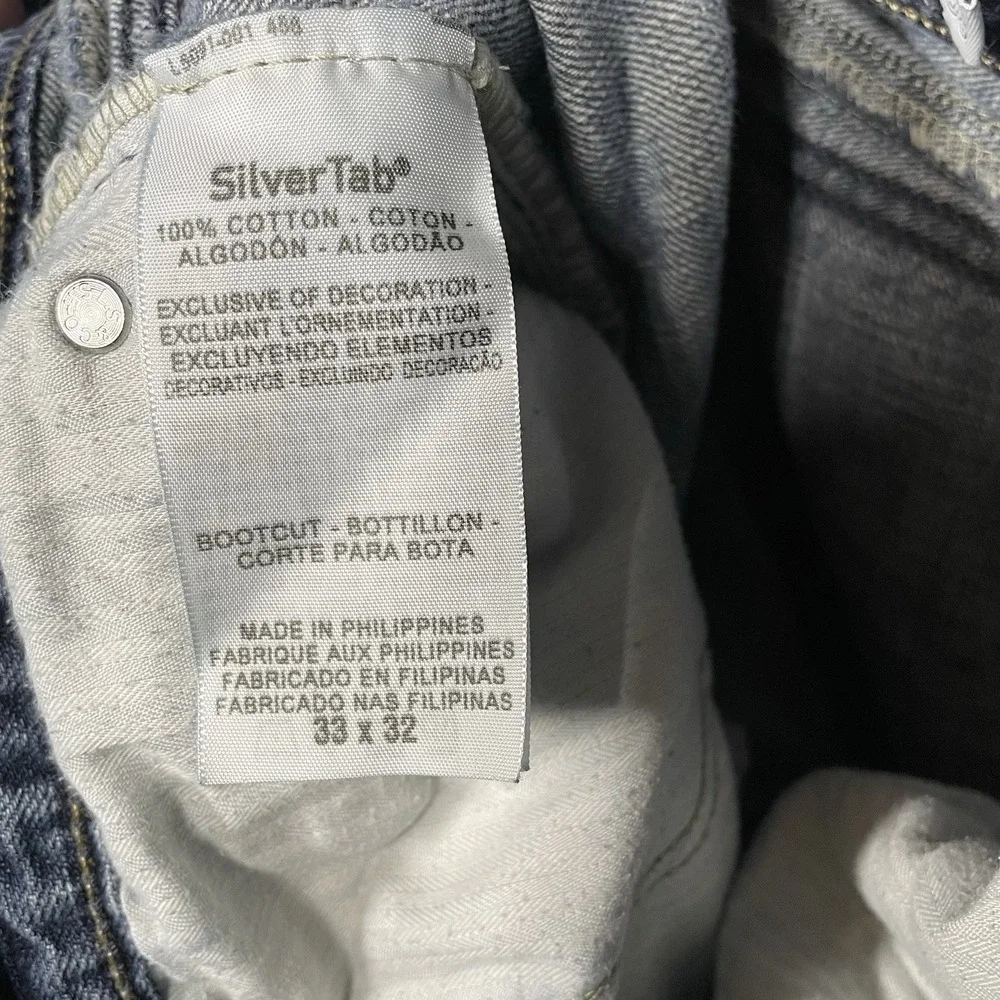 Vintage Levis SilverTab Bootcut Jeans Mens 33x32 Medium Wash Blue Y2K 90s Grunge